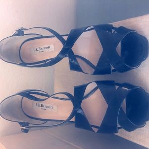 LK Bennett Black Patent Leather Sandal